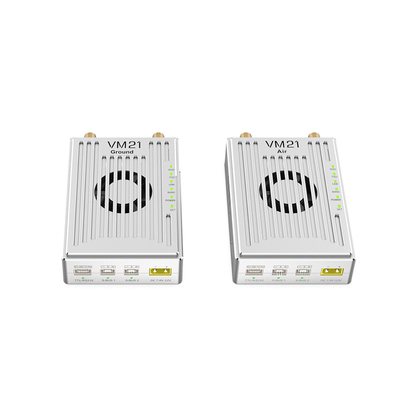 VM21 Video&amp;Data&amp;RC link supports three frequency bands and can transmit 10km Ground-to-Air with Mesh networking.